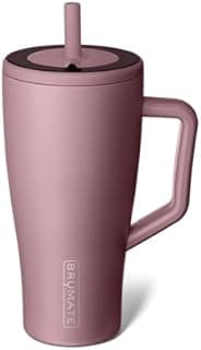 BrüMate Era 30 oz Tumbler with Handle and Straw | 100% Leakproof Insulated Water Bottle Tumbler with Lid and Flexible SoftSip Straw | Made of Stainless Steel | Cup Holder Friendly | 30oz (Rose Taupe)