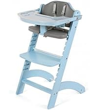 Cowiewie 3-in-1 Convertible Natural Wooden High Chair for Babies & Toddlers 3-Tier Remove & 2 Adjustable Wood Tray & 8 Levels Adjustable, 2 Waterproof Cozy Cushions Grey
