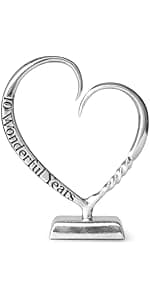 10 Year Anniversary Tin Gifts for Her Him Gift 10th Wedding Anniversary for Couples Wife Husband Men, Hand Forged Tin Aluminum Heart Art Keepsake Home Decor Artwork