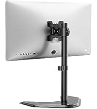 WALI Dual Monitor Stand for Desk, Monitor Stands for 2 Monitors up to 27 inch, Dual Monitors Mount Fits up to 22lbs, Free Standing Full Motion Dual Monitors Arm for Desk (MF002), Black