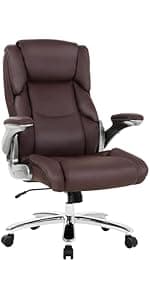FDW Office Chair Computer High Back Adjustable Ergonomic Desk Chair Executive PU Leather Swivel Task Chair with Armrests Lumbar Support (Black)
