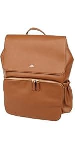 Ruby Camera Backpack – Sleek, Durable Vegan Leather Bag with Gear Dividers, Laptop Compartment, and Side Access for Cameras & Gear, Brown