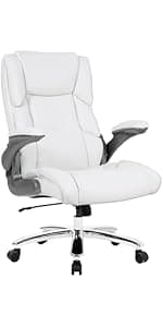 FDW Office Chair Computer High Back Adjustable Ergonomic Desk Chair Executive PU Leather Swivel Task Chair with Armrests Lumbar Support (Black)
