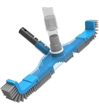 (2026 Upgraded) 20" 2 in 1 Pool Brush Vacuum Head with Swivel Hose Connection & Sturdy Nylon Bristles for Heavy Duty Inground & Above- Ground Pool Cleaning - Connecting 1-1/4" or 1-1/2" Hose (No Pole)