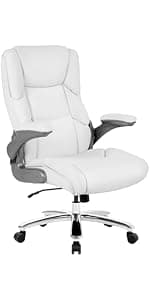 PayLessHere Gaming Chair Desk Chair Gamer Chair Ergonomic Office Chair With Lumbar Support Padded Up Arms Adjustable Headrest Pu Leather High Back Office Chair Gamer Chair For Adults Women Men (White)