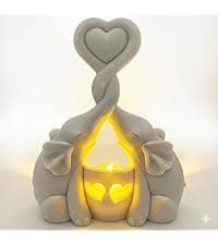 Infinity Love Candle Holder Statue with Flickering LED Candle for Couples, Wife, Husband, Him or Her, Bridal Shower, Engagement, Parents, Registry