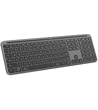 Logitech K250 Bluetooth Keyboard with Numpad, Easy Connectivity, Compact Wireless Keyboard Made with Recycled Plastic, Spill-Resistant, Comfortable Keys - Windows/MacOS - Graphite
