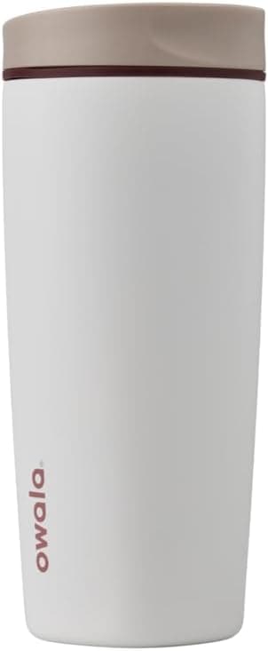 Owala SmoothSip Slider Insulated Stainless Steel Coffee Tumbler, Reusable Iced Coffee Cup, Hot Coffee Travel Mug, BPA Free 20 oz, Vanilla Bean B0DF49ML4P