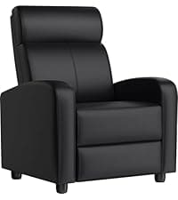 Yaheetech Recliner Chair PU Leather Recliner Sofa Home Theater Seating with Lumbar Support Overstuffed High-Density Foam & Pocket Springs, Push Back Recliners Armchair for Living Room