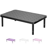 WALI Computer Monitor Stand for Desk, Adjustable Laptop Riser, Desk Monitor Stand Underneath Storage for Office, Home, School Supplies (STT003), 1 Pack, Black