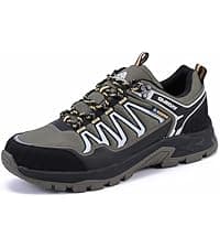 Queday Waterproof Hiking Shoes Mens Lightweight Walking Shoes Daily Hike Trekking Trail Outdoor Camping Climbing