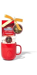 Hot Cocoa for Two Gift Set Made with Ghirardelli, Includes 2 Mugs, 2 Hot Cocoa Mixes, 2 Sugar Toppings, 2 Peppermint Stirrers & 2 Snowflake Marshmallows