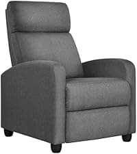 Yaheetech Recliner Chair PU Leather Recliner Sofa Home Theater Seating with Lumbar Support Overstuffed High-Density Foam & Pocket Springs, Push Back Recliners Armchair for Living Room