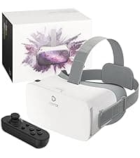 DESTEK V5 VR Headset for Phone w/VR Gamepad, 128 Premium VR apps Included, Anti-Blue Eyes Protected HD Lenses, 110° FOV Virtual Reality Headsets for iPhone, Android Phone- Black