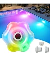 Floating Pool Lights Solar Charged, 7.6 Inch RGB Upper & Lower Color Changing Solar Pool Lights that Float with Dynamic Lighting Effects, IP68 Waterproof Floating Light for Pool Party Decor(1)