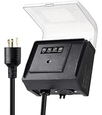 SURAIELEC Mechanical Pool Timer for Above Ground Pools, NEMA 5-15R Plug-in 24-Hour Timer with Dual Outlets, 15A 125V 1HP, Up to 3 Daily Settings, Weatherproof Cover for Pool Pumps, Outdoor Lighting