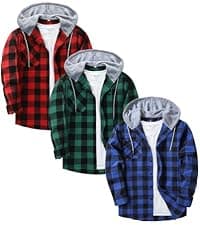 Big Tall, with Pocket, Adjustable Cuffs, Machine Wash, Business,Work, Office, Vacation, Graduation, Wedding, Party, Daily ZITY Men's Flannel Hoodie Shirts Casual Button Down Long Sleeve Plaid Shirt B0BB2JC2QX
