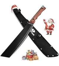 Mossy Oak Fixed Blade Hunting Knife Set - 2 Piece, Full Tang Handle Straight Edge and Gut Hook Blades Game Processing Knife, Sheath Included - Yellow Camo