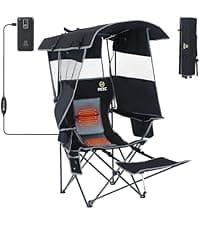 Nice C Chair with Canopy, Umbrella Chairs, Chair with Shades, Sports Chairs, w/Removable Footrest, Cooler Bag, Cup Holder for Camping, Fishing, Sports, Soccer, Beach (1-P Green)
