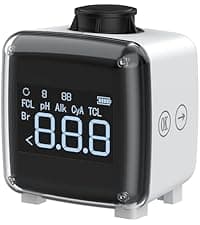 Pawfly 7 in 1 Digital Water Testing Kit, 50 Strips Hot Tub Test Kit, Digital Pool Water Tester for pH, Total Hardness, Total Chlorine, Free Chlorine, Total Alkalinity, Cyanuric Acid & Bromine