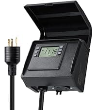 SURAIELEC Mechanical Pool Timer for Above Ground Pools, NEMA 5-15R Plug-in 24-Hour Timer with Dual Outlets, 15A 125V 1HP, Up to 3 Daily Settings, Weatherproof Cover for Pool Pumps, Outdoor Lighting