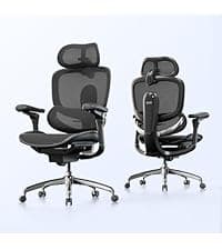 SIHOO M57 Ergonomic Mesh Office Chair, High Back Home Desk Chair with 3D Armrests, Lumbar Support and Adjustable Headrest, Comfortable Computer Chair, Big & Tall Office Chair Hold 330 LBS-Black