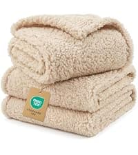 Luciphia 1 Pack 3 Blankets Fluffy Premium Fleece Pet Blanket Flannel Paw Printed Throw for Dog Cat(Small 23x16'', Grey/Brown/Blue) B09PFN1KR8