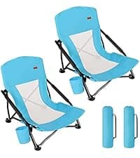 TOBTOS Portable High Back Camping Chair, Support 440 lbs, Ultralight Folding Chair with Head Support, Compact Backpacking Chair for Outdoor Camp Backpacking Fishing (Black)