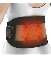 Comfytemp Cordless Heating Pad with Massager for Back Pain Relief, Portable Lower Back Massager Wearable, Birthday Gifts for Dad Mom Men Women Elderly, Rechargeable Period Cramps, 3 Heat Auto-Off, 58"