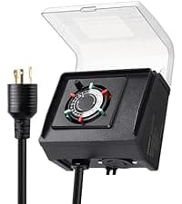 SURAIELEC Mechanical Pool Timer for Above Ground Pools, NEMA 5-15R Plug-in 24-Hour Timer with Dual Outlets, 15A 125V 1HP, Up to 3 Daily Settings, Weatherproof Cover for Pool Pumps, Outdoor Lighting