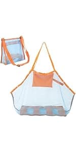 LEAFOREST Large Beach Bag with Zipper - Lightweight Mesh Bag for Swimming Pool Sand Toys