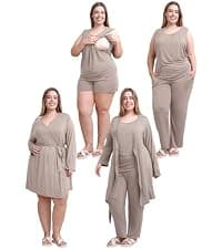 Rnxrbb 3 Piece Postpartum Nursing Pajamas Set Casual Soft Maternity Breastfeeding Pjs Sleepwear Loungewear Clothes Layer