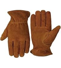 DLY Winter Work Gloves for Men, Water-Resistant, Insulated, Puncture and Abrasion Resistant, Cowhide Leather with Warm Thinsulate Lining for Cold Weather, Large, Yellow, New