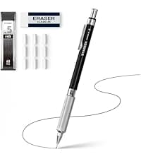 STAGEEK 0.7 mm Mechanical Pencil, Metal Art & Drafting Pencil with Eraser and 60 HB Lead Refills, Professional Drawing Pencil for Artists, Students, School, Office, Writing, Sketching, Drafting(Blue)