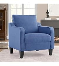 Lazy Chair with Ottoman, Comfy Accent Lounge Chair with Side Pocket, Modern Reading Armchair with Footrest, Upholstered Sofa Chair for Small Spaces, Bedroom, Living Room, Dorm, Darkgrey