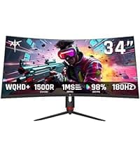 KTC 32 Inch FHD 1080p Curved Gaming Monitor - VA 1500R Curved Monitor, 165Hz 1ms MPRT, FreeSync & G-Sync, 122% sRGB, DP/HDMI, VESA, HDR10 for Gaming Home Office Business PC Monitor