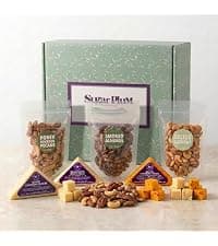 Snack Box Gift Basket, Birthday Gift for Men, Food Care Package, Unique Tins of Assorted Nuts, Snacks in Stunning Case - Treat for Men, Women, Dad, Friends, Family