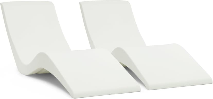 Aqua Outdoors Pool Chaise Lounge Chairs for Ledge & Shelf, Water-Weighted Pool Lounger for Depths Up to 9”, No Screw Plugs & Tools Needed, Classic White Ledge Lounger, Set of 2