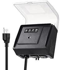 SURAIELEC Mechanical Pool Timer for Above Ground Pools, NEMA 5-15R Plug-in 24-Hour Timer with Dual Outlets, 15A 125V 1HP, Up to 3 Daily Settings, Weatherproof Cover for Pool Pumps, Outdoor Lighting