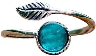 Bottled Up Designs Handmade Vintage Botanical Ring, Recycled Antique Glass Bottles, Sterling Silver, Eco Friendly, Made in USA, Birthday Gifts, Mothers Day, Women, Anniversary