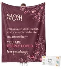 Fun Gifts for Mom on Birthday Mother's Day,Flannel Material ,Suitable for naps and rest,Mom Stocking Stuffers Mom Blanket,Fun Gifts for Mom from Daughter Son, 60 x 50 in B0HFN2KSHC
