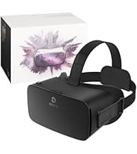 DESTEK V5 VR Headset for Phone w/VR Gamepad, 128 Premium VR apps Included, Anti-Blue Eyes Protected HD Lenses, 110° FOV Virtual Reality Headsets for iPhone, Android Phone- Black