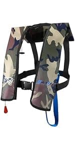 HWAYAN Automatic Inflatable Life Jacket | Inflatable PFD Jackets for Adults|Kayak Life Vest | for Outdoor Water Sports | Fishing Sailing | Jet Skiing | Supports up to 330 lbs