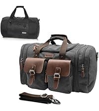 Wildroad Waxed Canvas Duffle Bag - 50L Waterproof Weekender Overnight Travel Bag