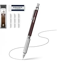 STAGEEK 0.7 mm Mechanical Pencil, Metal Art & Drafting Pencil with Eraser and 60 HB Lead Refills, Professional Drawing Pencil for Artists, Students, School, Office, Writing, Sketching, Drafting(Blue)