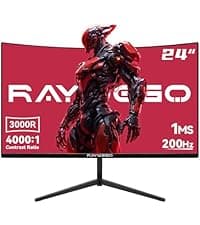 Raywego 34-Inch Curved Gaming Monitor UWQHD 3440 x 1440 Up to 165Hz Curved 1500R - PIP/PBP, 1ms(MPRT), HDR, 300nits, sRGB 99%, DCI-P3 95%,FreeSync,HDMIx2,DP1.4 x2 (DP Cable Included)
