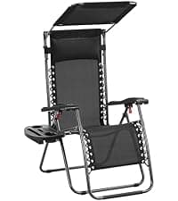 Yaheetech Zero Gravity Recliners Outdoor Adjustable Folding Reclining Lounge Chairs w/Pillows, Cup Holder Trays and Carry Strap for Patio Backyard Beach Gray Set of 2