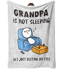 Dad Gifts from Daughter Son, Super Soft Throws Blanket for Couch and Napping, 60" x 50" (Gray) Funny Birthday Gift for Dad Husband, Dad is Not Sleeping Blanket B0DPW37148