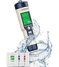 Pawfly 7 in 1 Digital Water Testing Kit, 50 Strips Hot Tub Test Kit, Digital Pool Water Tester for pH, Total Hardness, Total Chlorine, Free Chlorine, Total Alkalinity, Cyanuric Acid & Bromine