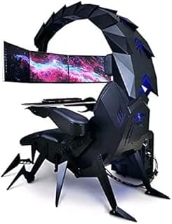 Gaming Chair Comfortable Luxury Gaming Chair Ergonomic Computer Cockpit Chair Comfortable Racing Simulator Game Chair with Hanging 3 Screens C